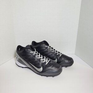 Nike Land Shark 3/4 Black Silver Tornado Football Cleats 511292-009 Mens Size 13
